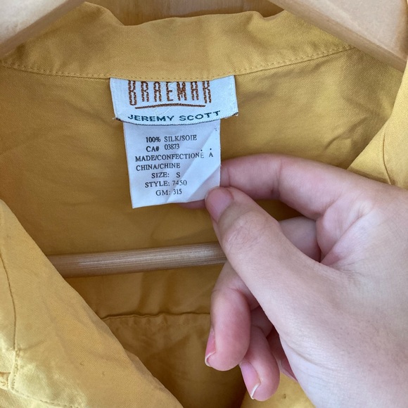 Yellow 100% silk shirt (pre-owned) - Picture 3 of 6